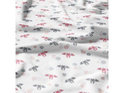 32033 3 bavlnene latky metraz netopyr na bilem