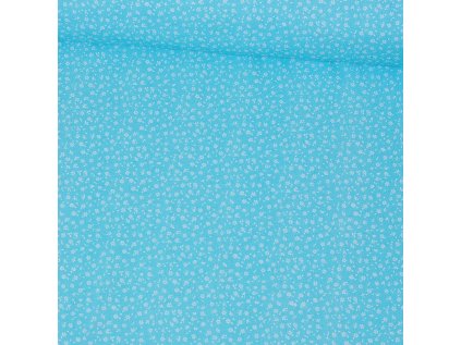 Bavlněná látka Mini kytičky na Modrém