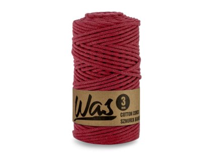 Bavlněná šňůra 3mm, 100m, BORDO