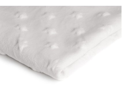 Látky mikroplyš Minky Hvězdy, barva Bílá 01