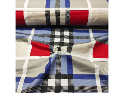 Dětské bavlněné látky, metráž. Kostka velká, Červená