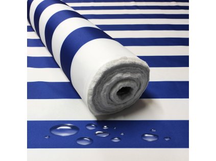 Venkovní vodu odpuzující látka Premium, Proužky Modré