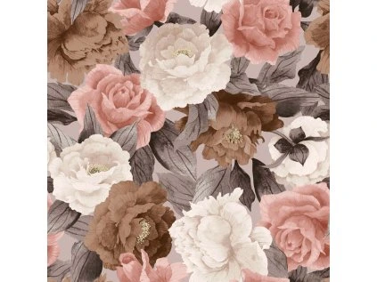 33596 4 velurove potahove latky s potiskem barevne ruze