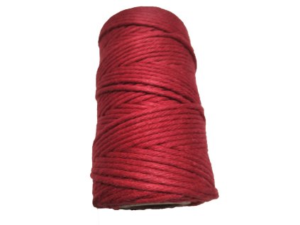 Šňůra pletená bavlněná barva červená 40 m