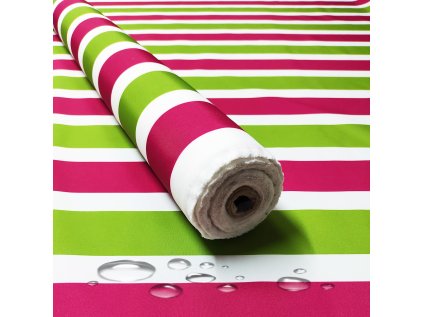 Venkovní vodu odpuzující látka Premium, Proužky Amarant