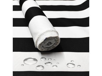 Venkovní vodu odpuzující látka Premium, Proužky Černé