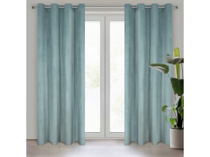 Dekorační velurový závěs s průchodkami SV. MENTOL 140x250 cm