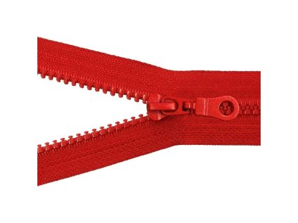 Zip kostkový 5 mm 65 cm dělitelný Červený