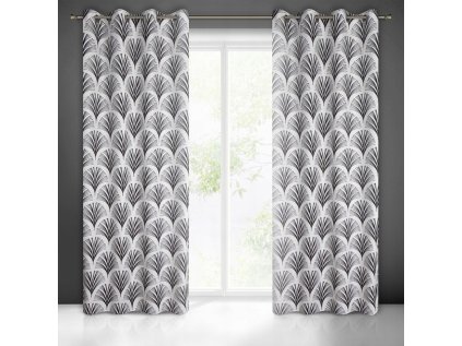 Vzorovaný dekorační závěs Karin barva bílá 140 x 250 cm
