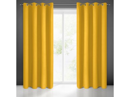 Zatemňovací závěs s průchodkami HORČICE 135X250 cm