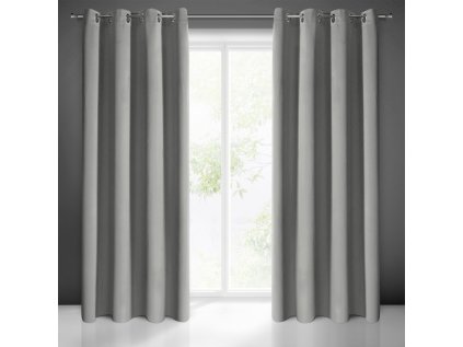 Zatemňovací závěs s průchodkami ŠEDÁ 135X250 cm