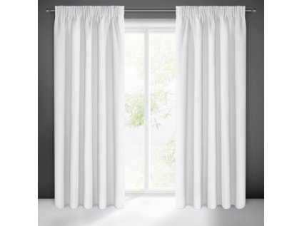 Zatemňovací závěs s řasící páskou BÍLÁ 135X270 cm
