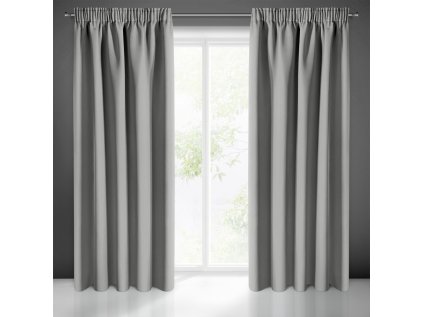 Zatemňovací závěs s řasící páskou ŠEDÁ 135X270 cm