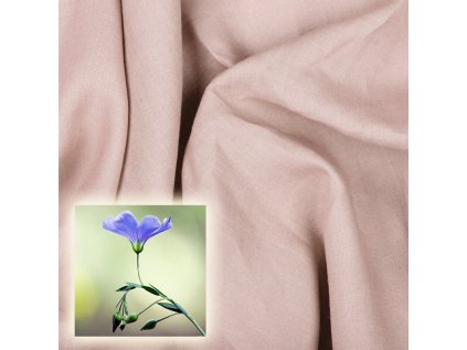 Přírodní lněná látka Oskar, Starorůžová, 265 gr/m2