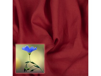 Přírodní lněná látka Oskar, Bordo, 265 gr/m2