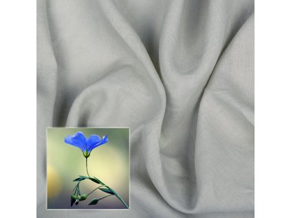 Přírodní lněná látka Oskar, Sv. Šedá, 265 gr