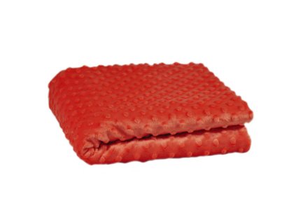 Látka mikroplyš Minky 380 Puntík, barva Tm. Oranžová