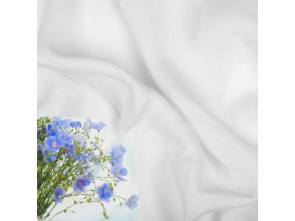 Přírodní lněná látka Julia, Bílá, 154 gr/m2