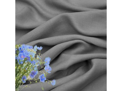 Přírodní lněná látka Julia, Šedá(9119), 154 gr/m2