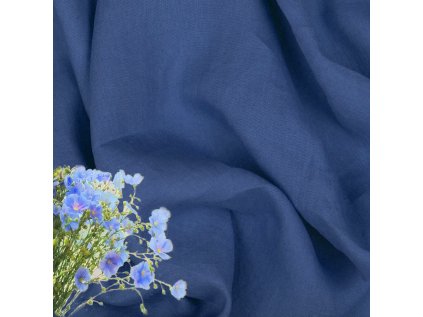 Přírodní lněná látka Julia, Modrá(6354), 154 gr/m2