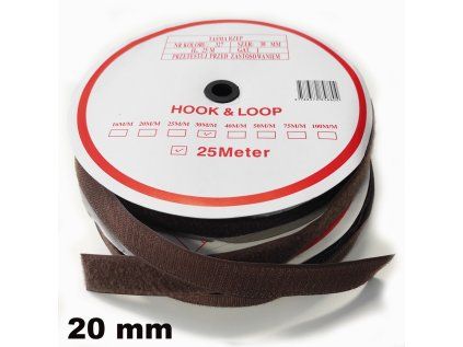 36344 4 pasek na suchy zip hacek a smycka set hnedy 20 mm baleni 25 m