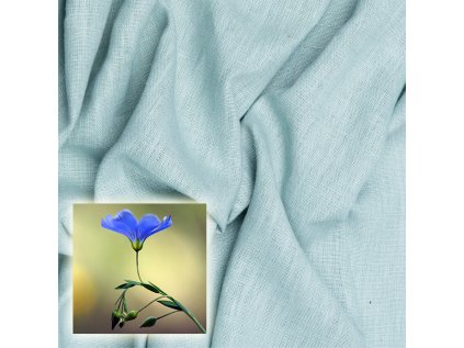 Přírodní lněná látka Oskar, Mentolová, 265 gr