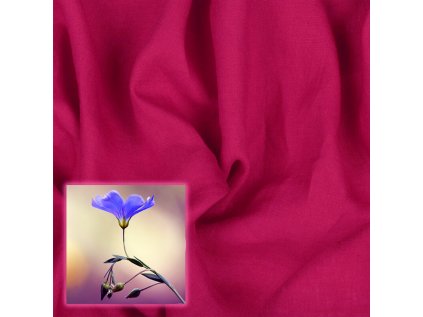 Přírodní lněná látka Oskar, Fuchsie, 265 gr/m2