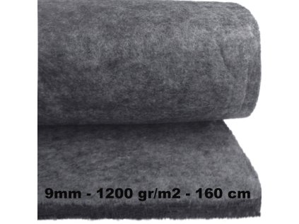 Technický filc 9 mm barva Šedá, šířka 160 cm