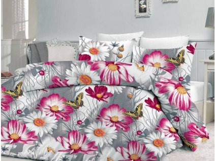 Bavlněné povlečení Karla, barva fialová, 140x200 cm