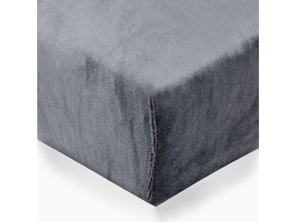 Prostěradlo mikroflanel barva tm. šedá 140x200