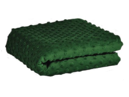 Látka mikroplyš Minky 380 Puntík, barva Tm. Zelená