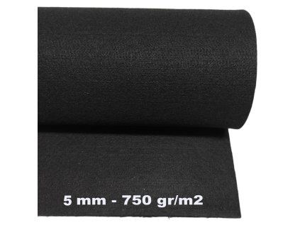 36779 5 technicky filc 5 mm barva cerna sirka 150 cm