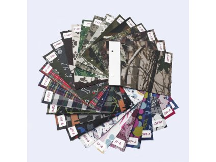 Vzorník voděodolných látek Kodura 600x300, vzory