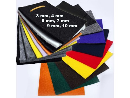 Vzorník látek, filc Technický 3-10 mm 500-1200 gr/m2