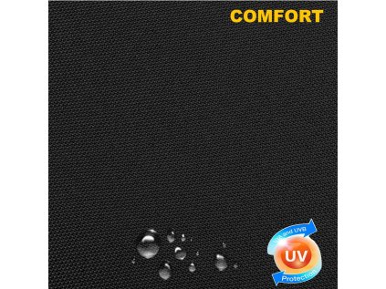 Komfort - Nepromokavá látka na zahradní nábytek a polštáře, odolná vůči UV-WR záření, Černá