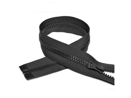 Zip kostkový 5 mm 85 cm dělitelný Černý