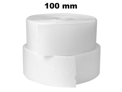 Pásek na suchý zip našívací Háček a Smyčka set bílý 100 mm x 25 bm