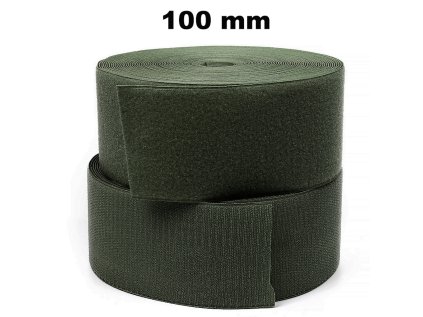 Pásek na suchý zip našívací Háček a Smyčka set Khaki 100 mm x 25 bm