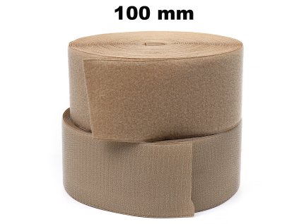 Pásek na suchý zip našívací Háček a Smyčka set béžový 100 mm x 25 bm