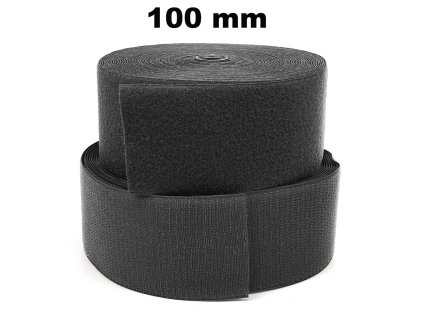 Pásek na suchý zip našívací Háček a Smyčka set barva grafitová 100 mm x 25 bm