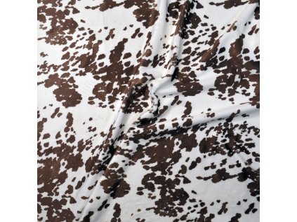 Látka Mínky mikroplyš barevný, Kráva Tm. Hnědá