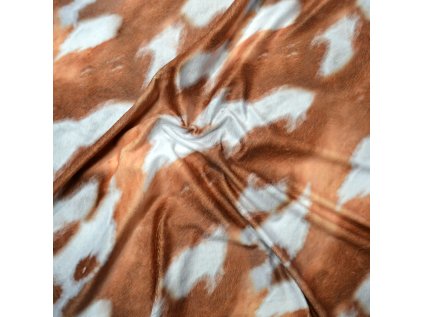 37313 2 latka minky mikroplys barevny krava hneda