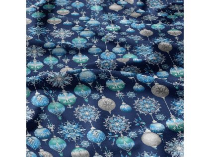 Vánoční bavlněná látka, metráž, šíře 160 cm, Vánoční Hračky na Granátovém