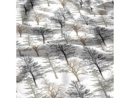 37589 3 bavlnena latka stromy na bilem