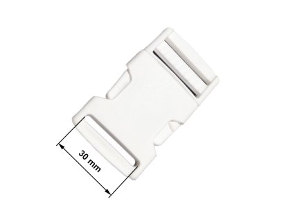 37592 1 spona plastova 30 mm barva bila