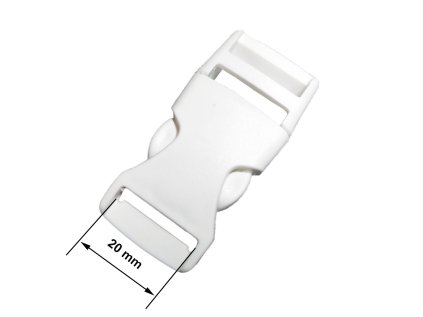 37595 1 spona plastova 20 mm barva bila