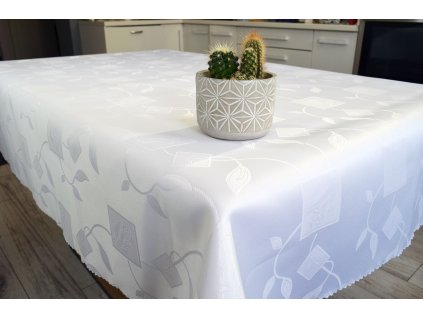 vodoodpudivý ubrus Carre, 110x160 cm barva Bíla, odolný vůči skvrnám