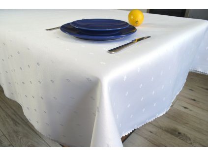 Vodoodpudivý ubrus Rhombe, 140x220 cm barva Bíla, odolný vůči skvrnám