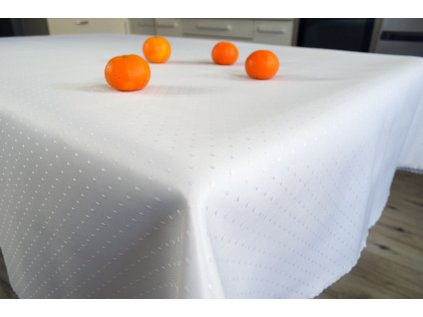 Vodoodpudivý ubrus Pois, 140x180 cm barva Bíla, odolný vůči skvrnám