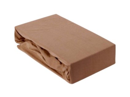 Prostěradlo s gumou 90x200 cm Jersey, barva Cappuccino